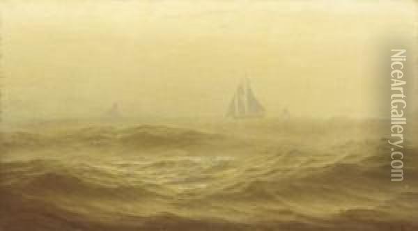 Sailing In The Mist Oil Painting - Warren W. Sheppard