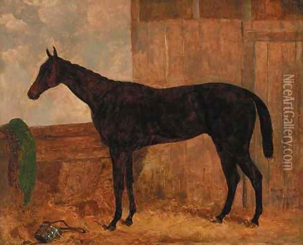 Lord Elington's van Tromp, in a stable Oil Painting - Harry Hall