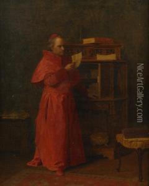 Cardinal Reading Oil Painting - George Sloane