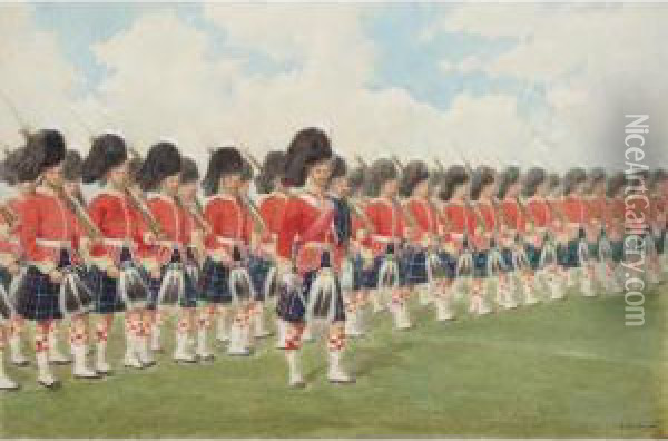The King's Fusiliers Oil Painting - Richard Simkin