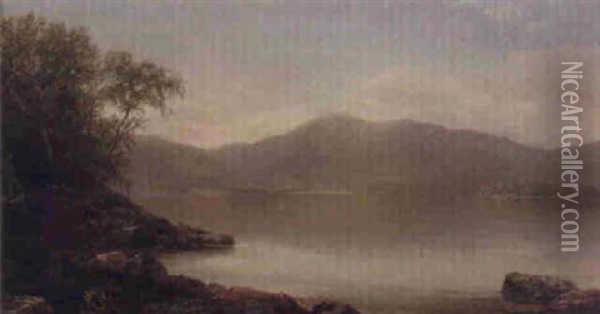 View Of Lake George From The North End Of Long Island Oil Painting - Homer Dodge Martin