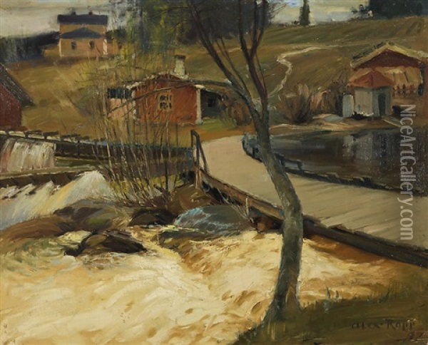Vantaa Rapids Oil Painting - Alexander Rapp