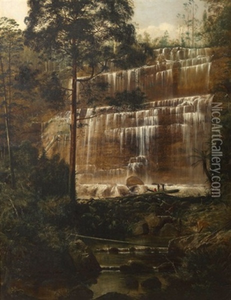 Frussell Falls, Tasmania Oil Painting - James Haughton Forrest