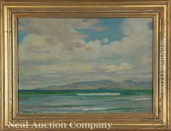 Surf, Waikiki Beach, Honolulu Oil Painting - William Woodward