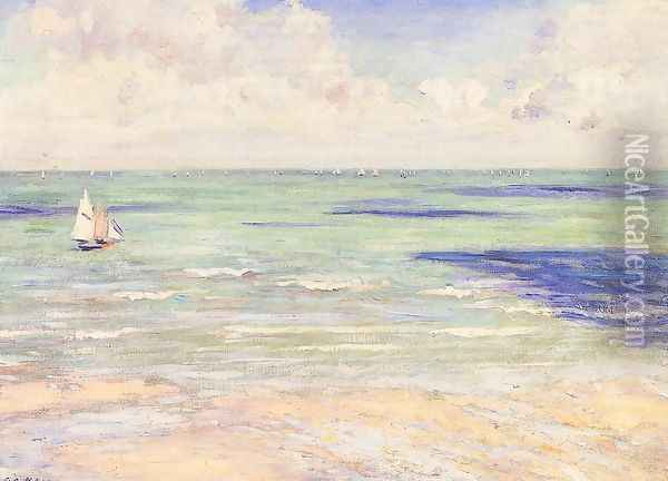 Seascape Regatta At Villers Oil Painting - Gustave Caillebotte