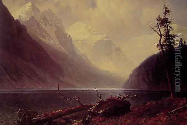 Lake Louise Oil Painting - Albert Bierstadt