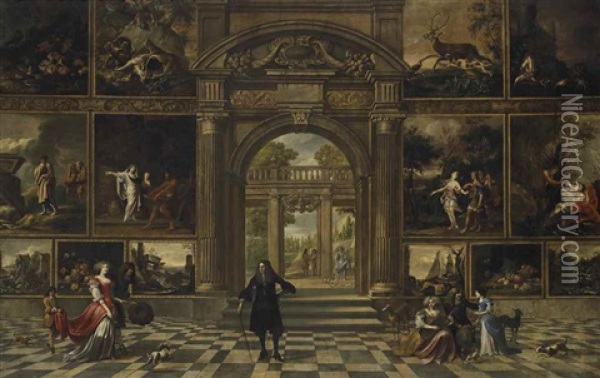 The Interior Of A Picture Gallery Oil Painting - Wilhelm Schubert van Ehrenberg