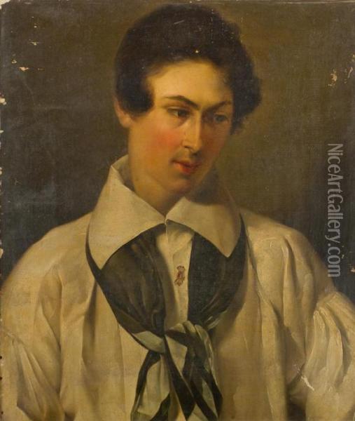 Ritratto Di Giovane Uomo Oil Painting - Angelo Adolfo Levi