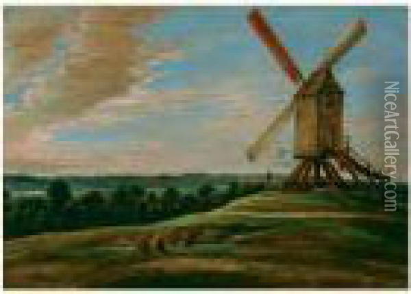 Paysage Au Moulin Oil Painting - Lucas Van Uden