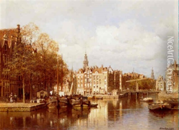 Amsterdam Oil Painting - Johannes Christiaan Karel Klinkenberg