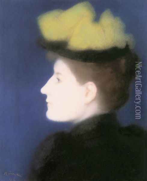Portrait of Margit Piatsek 1892 Oil Painting - Jozsef Rippl-Ronai