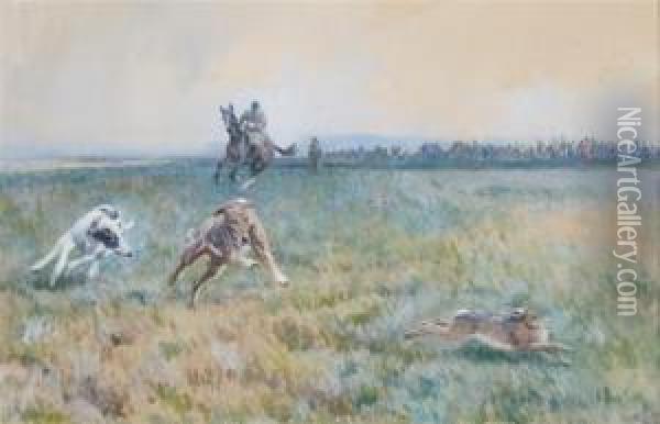 The Hunt Oil Painting - Gilbert Holiday