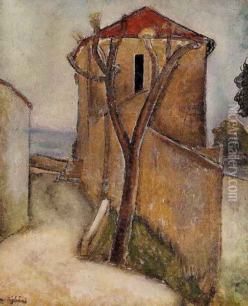 Landscape in the Midi Oil Painting - Amedeo Modigliani