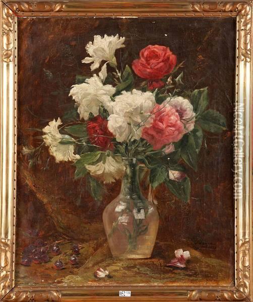 Vase De Roses Oil Painting - Paul Leduc