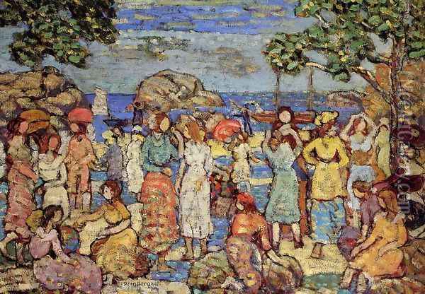 Beach at Gloucester 1918-1921 Oil Painting - Henri De Toulouse-Lautrec