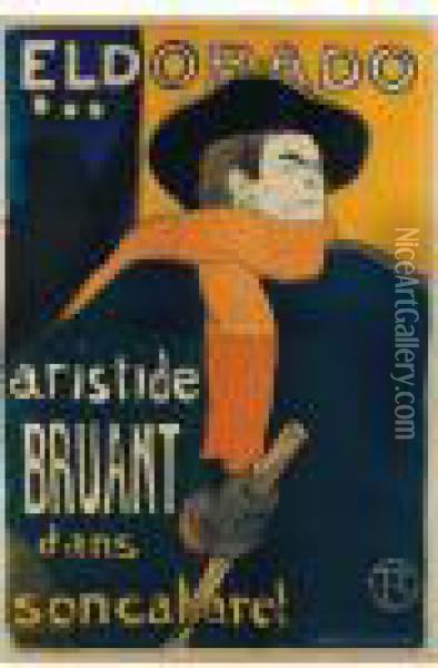 Eldorado, Aristide Bruant (d. 344; A. 7; Adr. 4; W. P5) Oil Painting - Henri De Toulouse-Lautrec