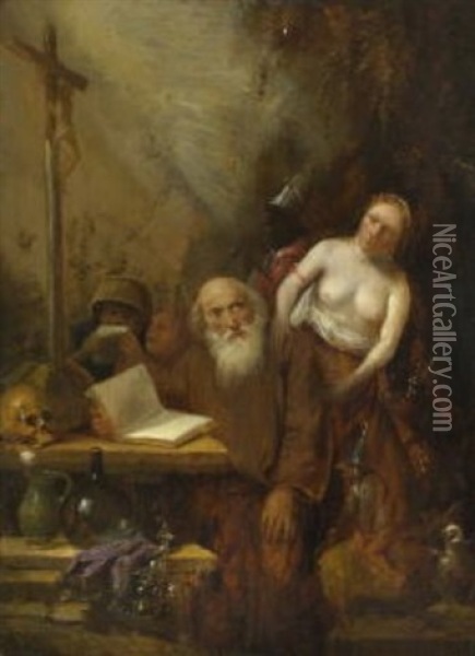 Die Versuchung Des Hl. Antonius Oil Painting - Joos van Craesbeeck