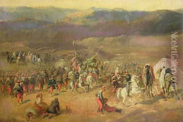 The Capture of the Retinue of Abd-el-Kader 1808-83 or, The Battle of Isly on August 14th, 1844, 1844-63 Oil Painting - Horace Vernet