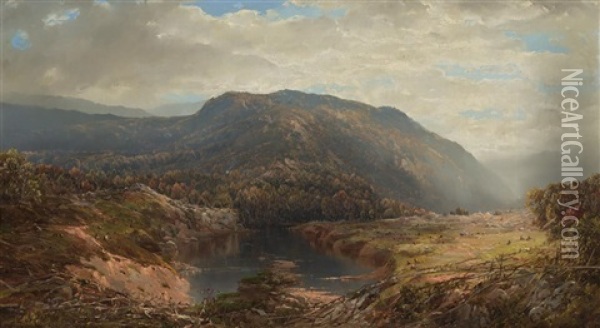 Mountain Landscape With River Oil Painting - William Louis Sonntag