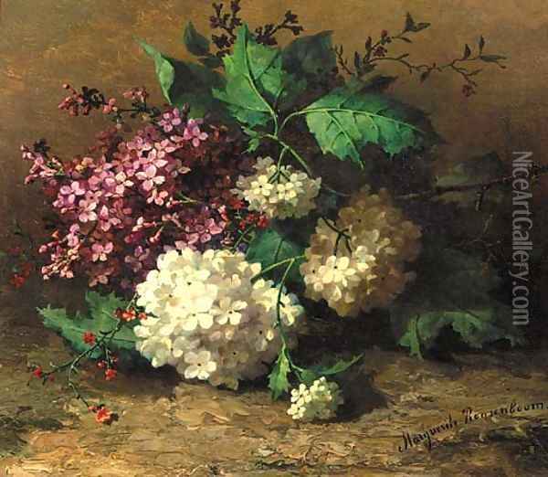 A still life with lilacs Oil Painting - Margaretha Roosenboom