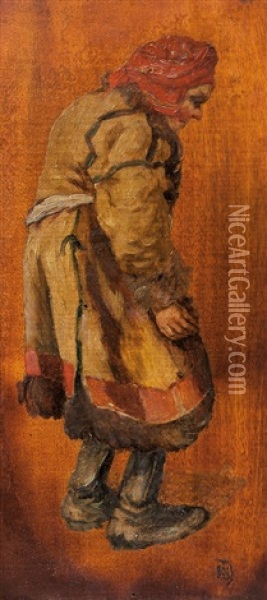 Stara Zena Oil Painting - Hanus (Hans) Schwaiger