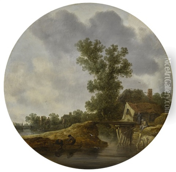 River Landscape Oil Painting - Jan Josefsz. van Goyen