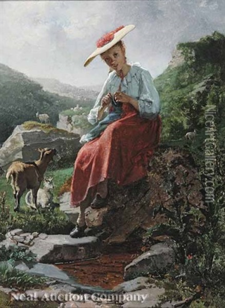 The Young Goat Herder Oil Painting - Theodore Gerard