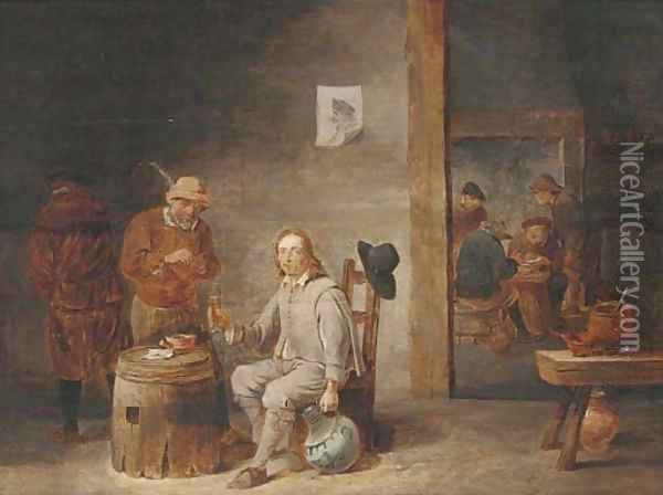 Peasants smoking and drinking in a tavern 3 Oil Painting - David The Younger Teniers