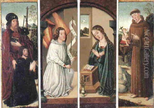 St. Roch And A Donor Oil Painting - Johann Koerbecke