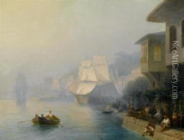 View Over The Bosporus Oil Painting - Ivan Konstantinovich Aivazovsky