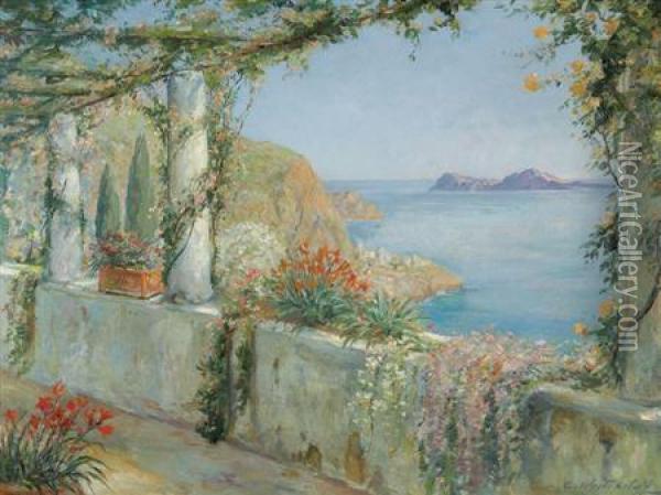 Constantin Aleksandrovich Westchiloff Russian, -view Of Capri Oil Painting - Constantin Alexandr. Westchiloff