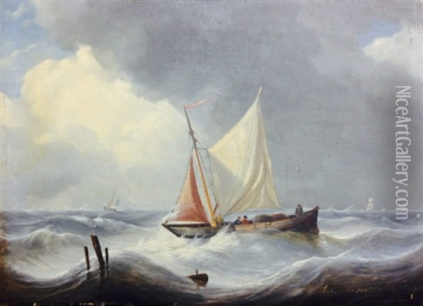 Marine Oil Painting - Louis Charles Verboeckhoven