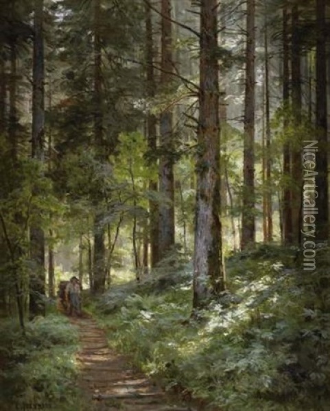 Sous Bois Oil Painting - Marie-Victor-Emile Isenbart