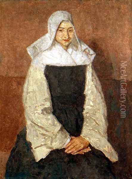 Mother Marie Poussepin 1653-1744 Oil Painting - Gwen John