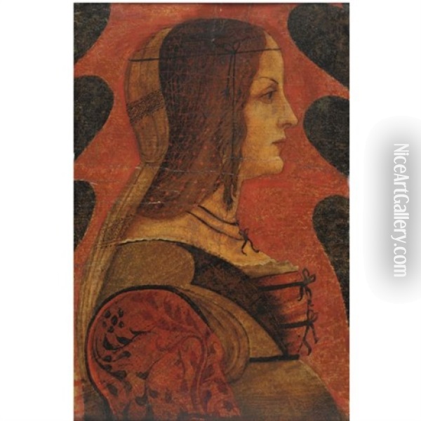 Ritratto Di Gentildonna Di Profilo Oil Painting - Bernardino dei Conti