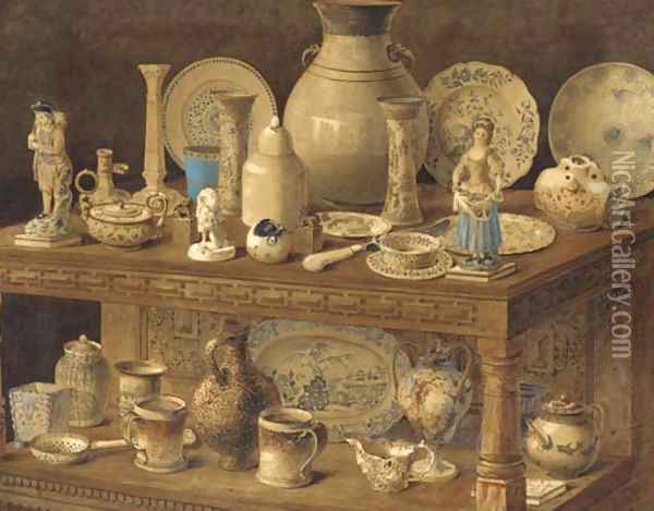 A collection of china Oil Painting - George Truefitt