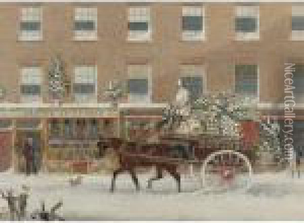 Christmas In Bowman's Place Oil Painting - James Pollard