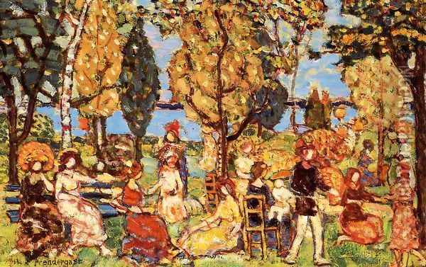 In the Park 1914-1916 Oil Painting - Maurice Brazil Prendergast