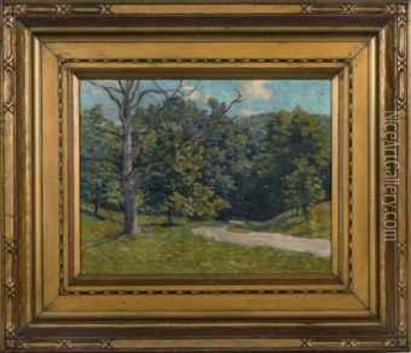 A Road Through The Hidden Meadow Oil Painting - Edward Herbert Barnard