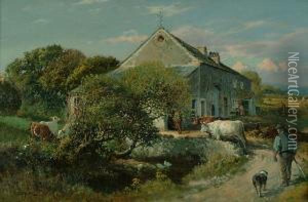 The Farm Oil Painting - William Woodhouse