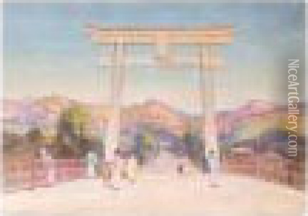 A Torri Gate, Japan Oil Painting - Herbert Hughes Stanton