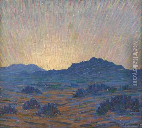 Desert At Sunset Oil Painting - Joseph David Greenbaum