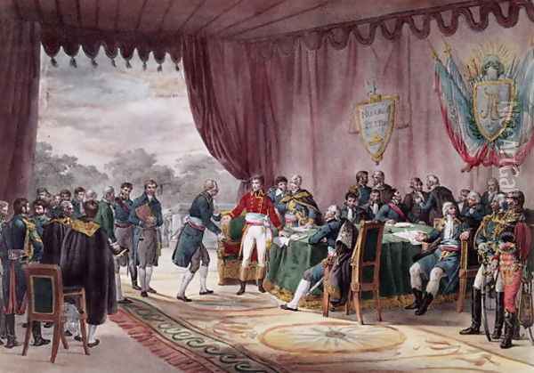 The Signing of the Treaty of Mortefontaine, 30th September 1800 Oil Painting - V. Adam