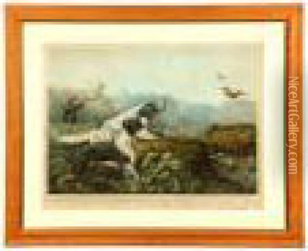 American Field Sports, A Chance For Both Barrels Oil Painting - Currier & Ives Publishers