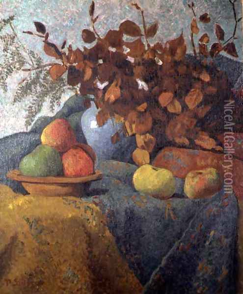 Still Life of Apples and Autumn Leaves, 1910 Oil Painting - Paul Serusier