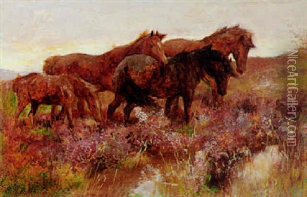 On Dartmoor Oil Painting - Henry William Banks Davis