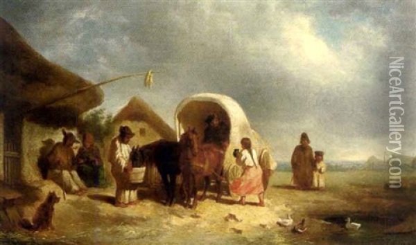 Rast Der Zigeuner Oil Painting - August Xaver Carl von Pettenkofen