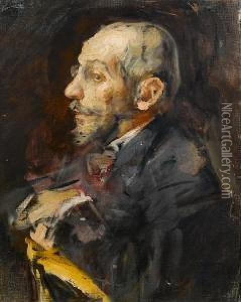 Portrait Of Henri De Toulouse-lautrec Oil Painting - Albert De Belleroche
