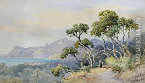 Bordighera, Italy Oil Painting - Nathaniel Everett Green