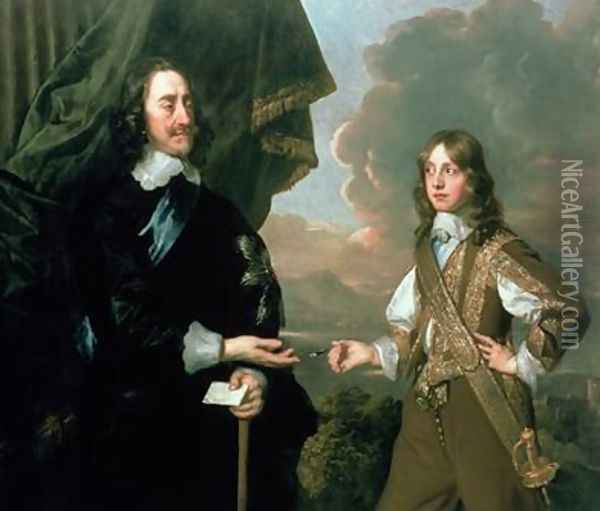 Charles I 1600-49 and James Duke of York 1633-1701 Oil Painting - Sir Peter Lely